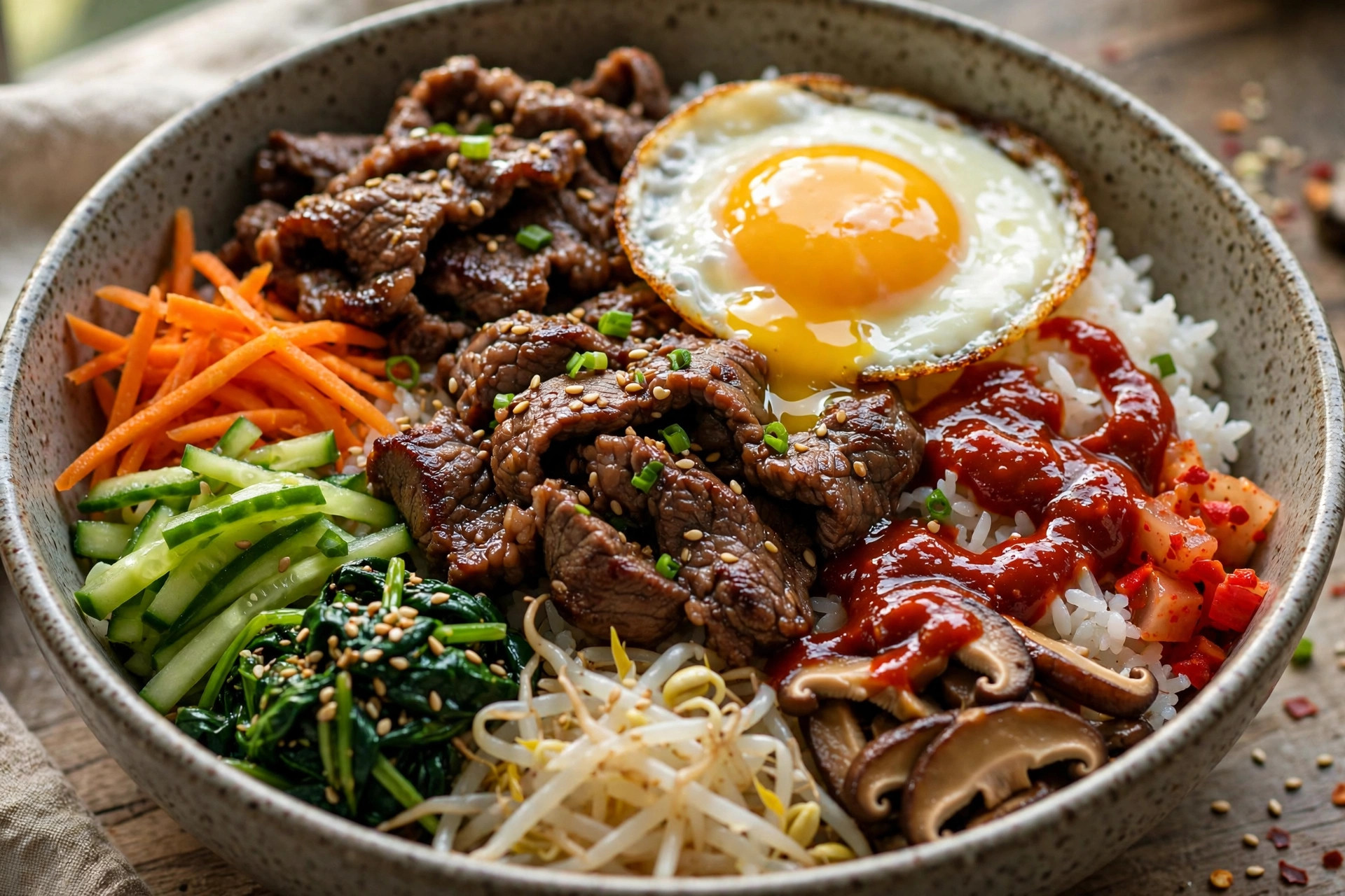 Bibimbap au bœuf