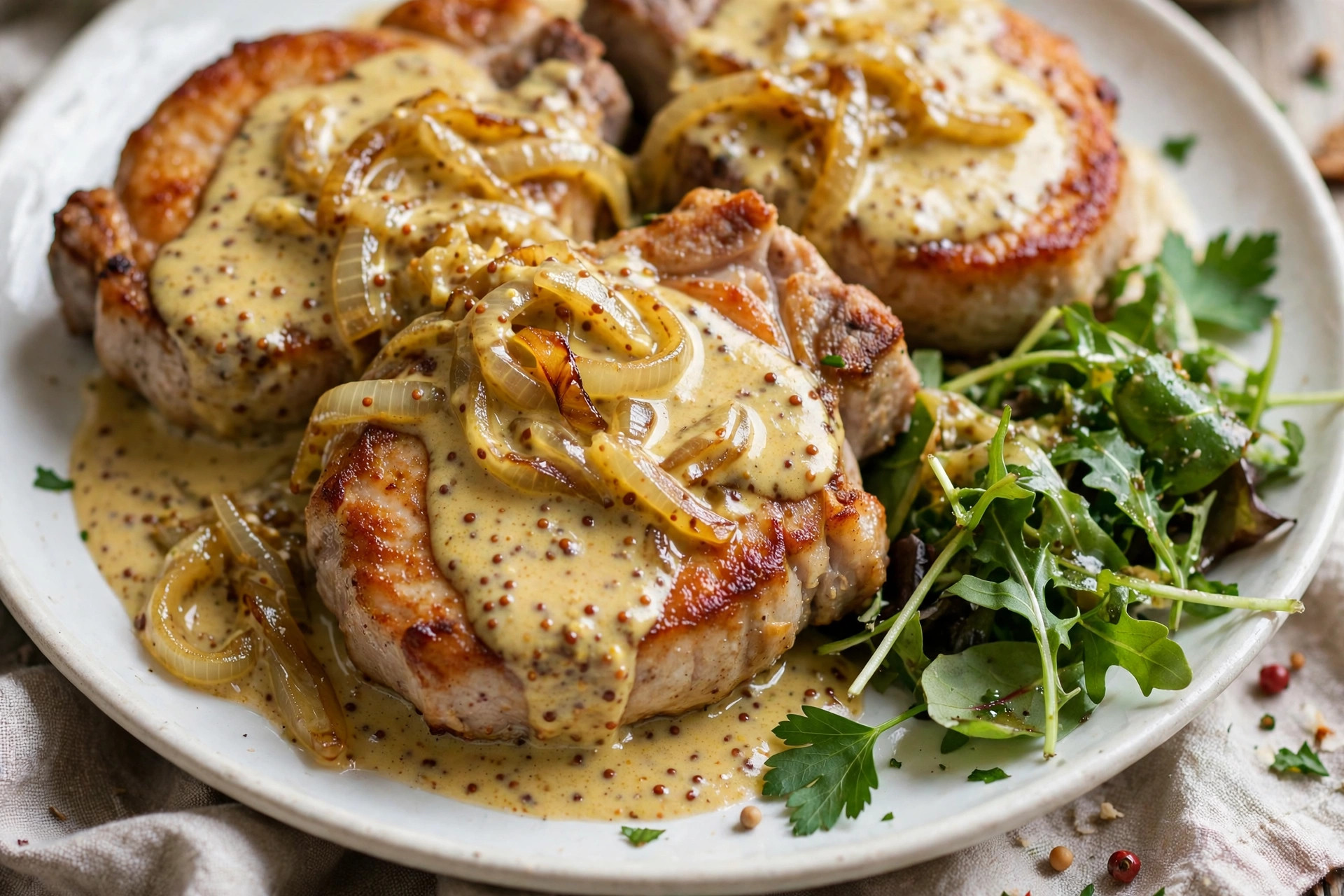 Côtelettes de porc à la moutarde à la mijoteuse