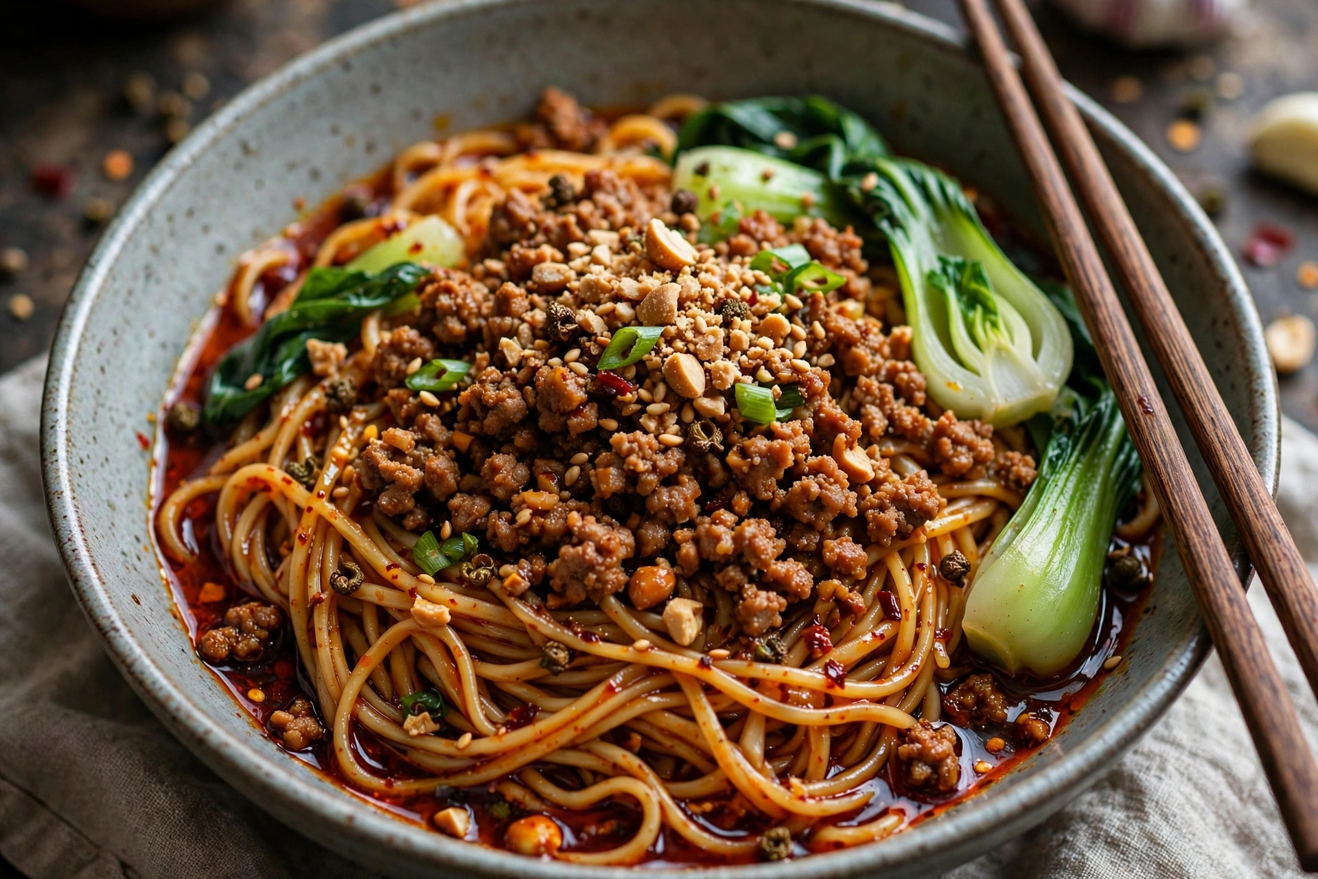 Nouilles Dan Dan au porc épicé