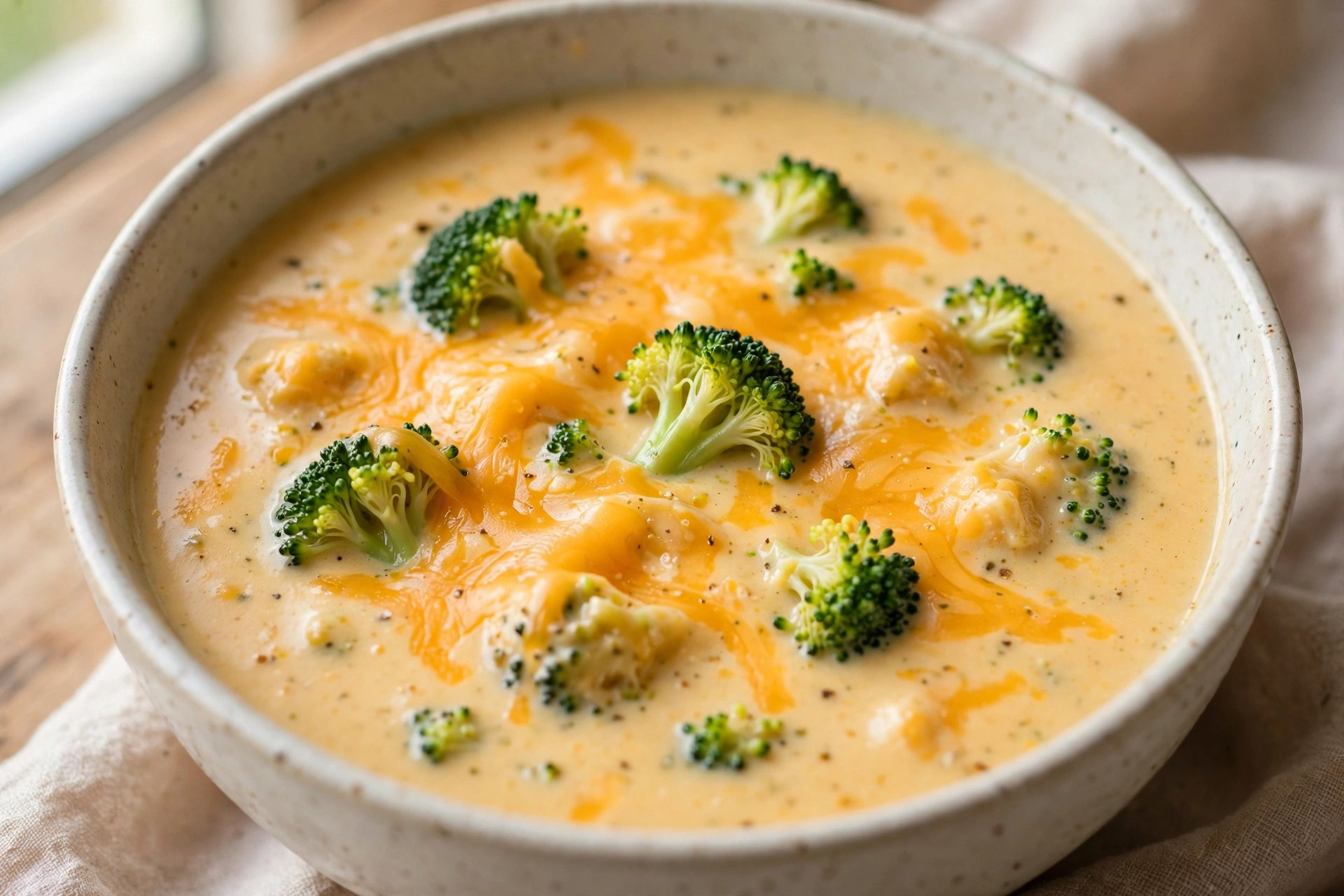 Soupe brocoli et cheddar